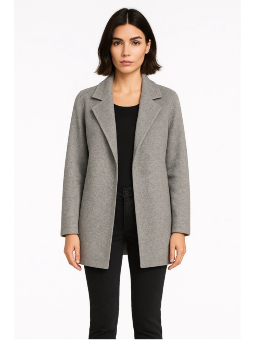 NWT $398 Joie Gray Open-Front Knit Blazer Jacket Soft Herringbone Coatigan Small